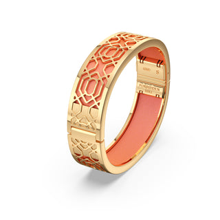Crossandra Orange Peranakan Grace - Slim Bangle - Gold Vermeil