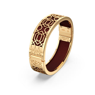 Mangosteen Red Peranakan Grace - Slim Bangle - Gold Vermeil