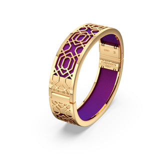 Orchid Purple Peranakan Grace - Slim Bangle - Gold Vermeil