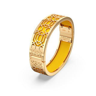Pineapple Yellow Peranakan Grace - Slim Bangle - Gold Vermeil