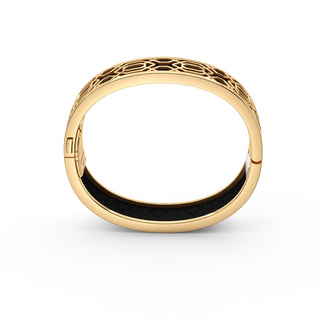 Obsidian Black Peranakan Grace - Slim Bangle - Gold Vermeil
