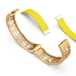 Starfruit Yellow Peranakan Grace - Slim Bangle - Gold Vermeil
