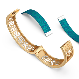 Andaman Green Peranakan Grace - Slim Bangle - Gold Vermeil