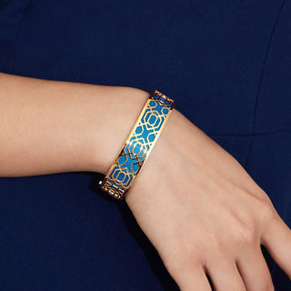 Pomelo Green Peranakan Grace - Slim Bangle - Gold Vermeil