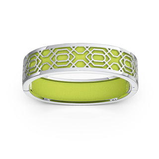 Peranakan Grace Bangle - Pomelo Green - Sterling Silver