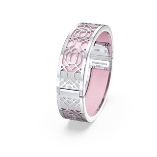 Peranakan Grace Bangle - Shophouse Pink - Sterling Silver