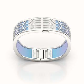 Peranakan Grace Bangle - Gazebo Blue - Sterling Silver