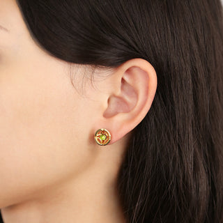 Jalan Besar Small Stud Earrings - Gold Vermeil - Peridot