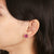 Orchid Garden Small Stud Earrings - Sterling Silver - Ruby