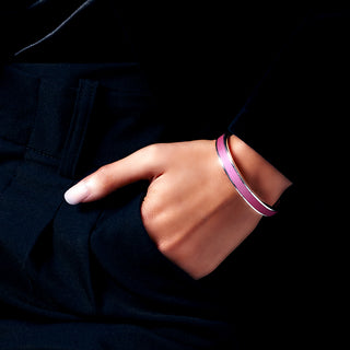 Edge Bangle - Guava Pink - Sterling Silver