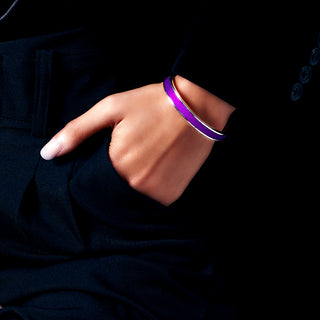 Edge Bangle - Orchid Purple - Sterling Silver