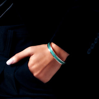 Edge Bangle - Shophouse Teal - Sterling Silver