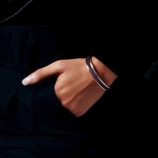 Edge Bangle - Deep Plum - Sterling Silver