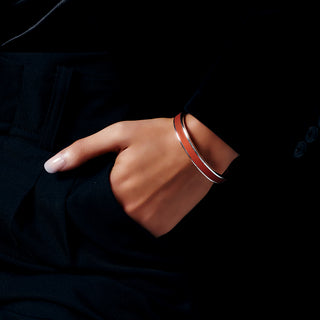 Edge Bangle - Lava Orange - Sterling Silver