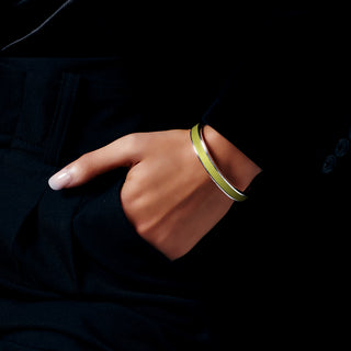 Edge Bangle - Pomelo Green - Sterling Silver