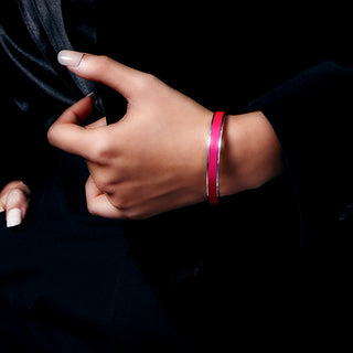 Edge Bangle - Dragonfruit Pink - Sterling Silver
