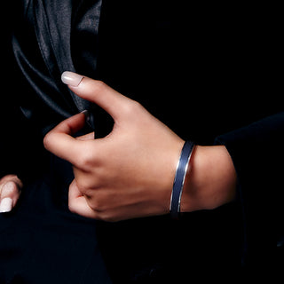 Edge Bangle - Midnight Blue - Sterling Silver