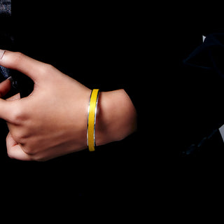 Edge Bangle - Pineapple Yellow - Sterling Silver