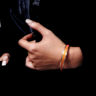 Edge Bangle - Sunset Orange - Sterling Silver