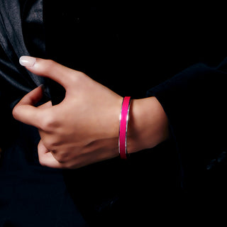 Edge Bangle - Dragonfruit Pink - Sterling Silver