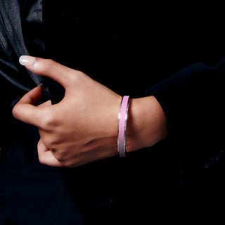 Edge Bangle - Frangipani Pink - Sterling Silver