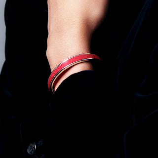 Edge Bangle - Firecracker Red - Sterling Silver