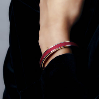 Edge Bangle - Firecracker Red - Sterling Silver
