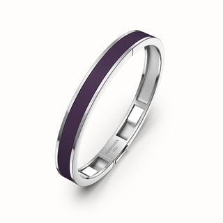 Edge Bangle - Deep Plum - Sterling Silver