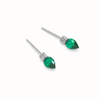 Large Stud Earrings Gemstone - Emerald