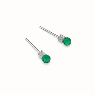 Small Stud Earrings Gemstone - Emerald