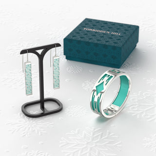 Test Ban Zu Earrings and Silk Bangle (Rhodium - 16mm)