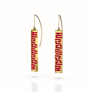 Ban Zu Earrings - Gold - Jade Red