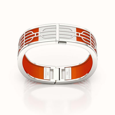 Nanyang Dream Bangle - Lava Orange - Sterling Silver
