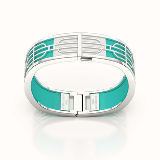 Nanyang Dream Bangle - Shophouse Teal - Sterling Silver