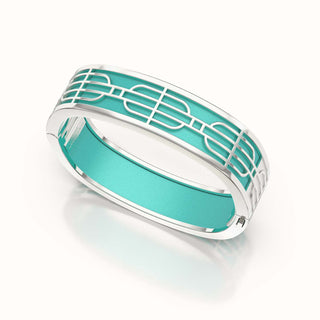 Nanyang Dream Bangle - Shophouse Teal - Sterling Silver