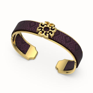 Nonya Blossom Silk Cuff - Kopi-O Brown