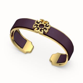 Nonya Blossom Silk Cuff - Deep Plum