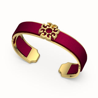 Nonya Blossom Silk Cuff - Majestic Ruby