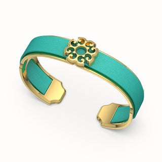 Nonya Blossom Silk Cuff - Shophouse Teal