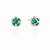 Orchid Garden Small Stud Earrings - Sterling Silver - Emerald