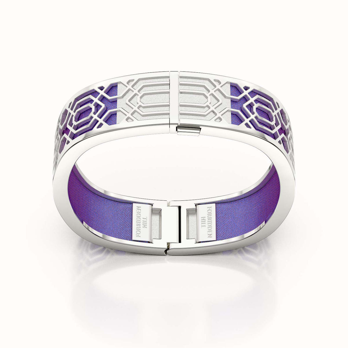 Peranakan Grace Bangle - Dawn Mauve - Sterling Silver