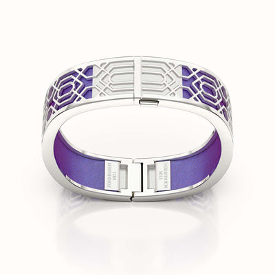 Peranakan Grace Bangle - Dawn Mauve - Sterling Silver