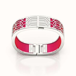 Peranakan Grace Bangle - Dragonfruit Pink - Sterling Silver