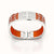 Peranakan Grace Bangle - Lava Orange - Sterling Silver