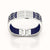 Peranakan Grace Bangle - Midnight Blue - Sterling Silver
