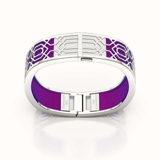 Peranakan Grace Bangle - Orchid Purple - Sterling Silver