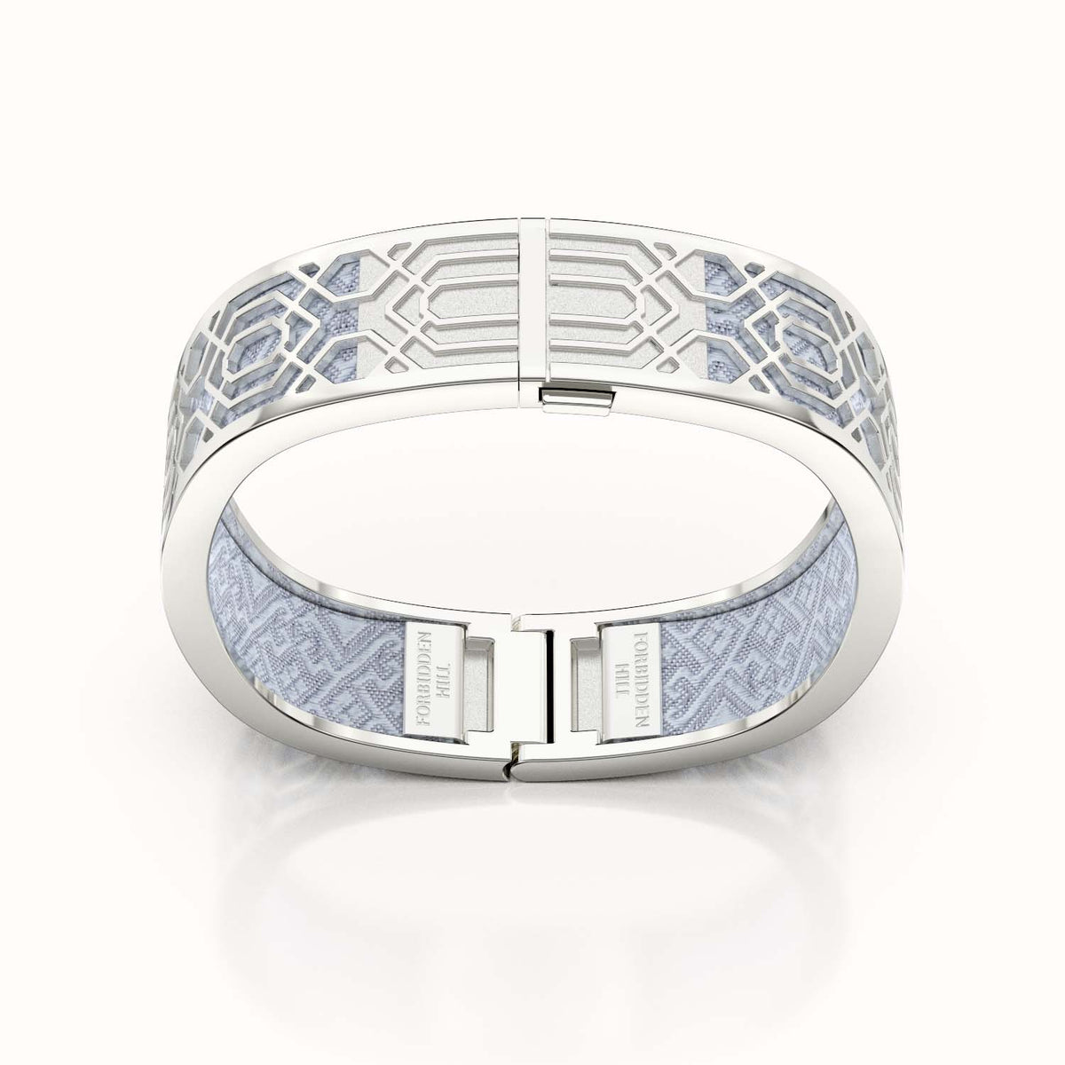 Peranakan Grace Bangle - Pewter Grey - Sterling Silver