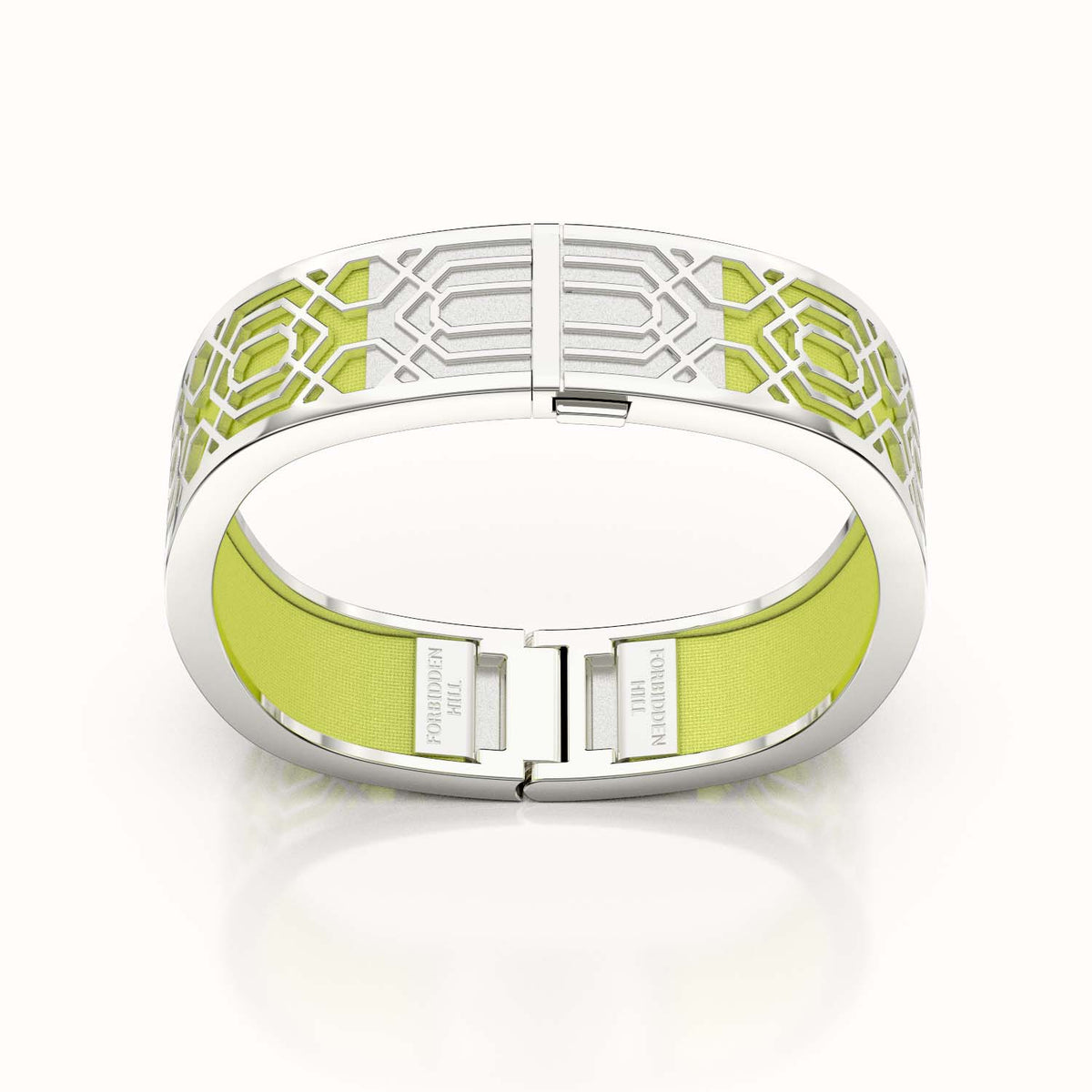 Peranakan Grace Bangle - Pomelo Green - Sterling Silver