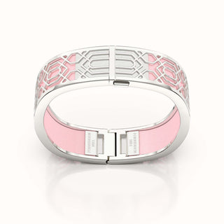 Peranakan Grace Bangle - Shophouse Pink - Sterling Silver