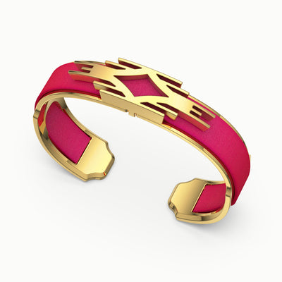 Ikat Silk Cuff - Dragonfruit Pink